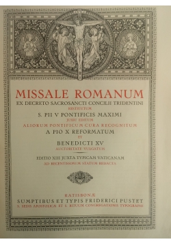 Missale Romanum ex decreto sacrosancti concilii tridentini, 1932 r.