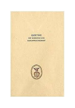 Die Schriften Zur Naturwissenschaft, band 8