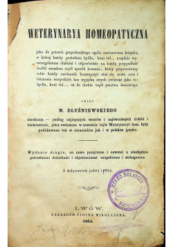 Weterynarya homeopatyczna 1864r