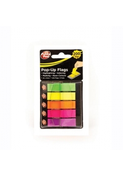 Zakładki samoprzylepne 45x12mm neonowe PUKKA
