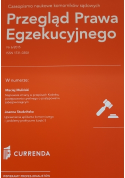 Przegląd prawa egzekucyjnego Nr 6/2015
