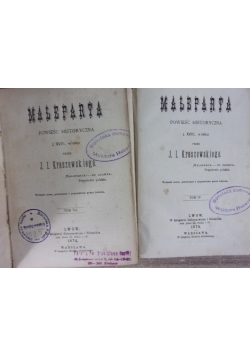 Maleparta powieść historyczna. Tom III-IV, 1874 r.