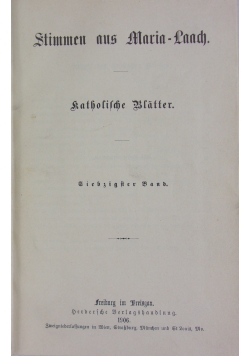 Stimmen aus Maria-Laach: katholische Blätter, 1906 r.