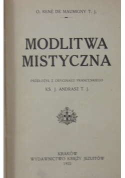 Modlitwa Mistyczna ,1922 r.