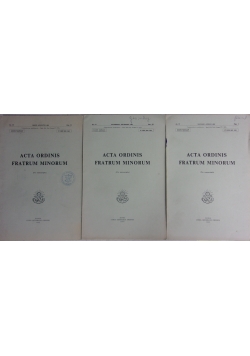 Acta Ordins Fratrum Minorum , Fase. I-III