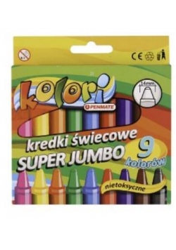 Kredki świecowe Jumbo 9 kolorów PENMATE