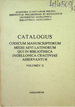 Catalogus Codicum Manuscriptorum Medii Aevi Latinorum Volumen II