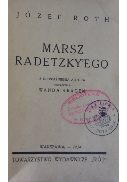 Marsz Radetzky'ego, 1934 r.