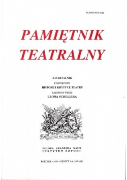 Pamiętnik Teatralny, zeszyt 3-4 (167-168), rok 1993
