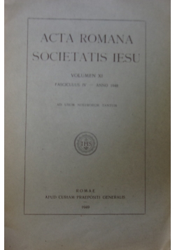 Acta Romana Societatis Iesu, XI. 1949 r.
