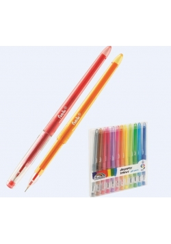 Długopisy żelowe 12 kolorów FIORELLO