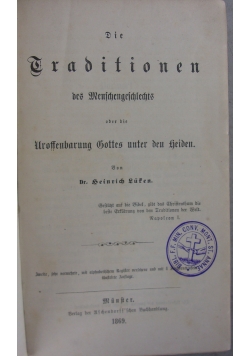 Die Traditionen des Menschengeschlechts, 1869 r.