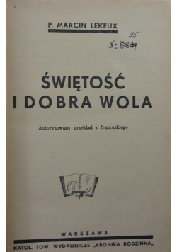 świętość i Dobra Wola, 1939r.