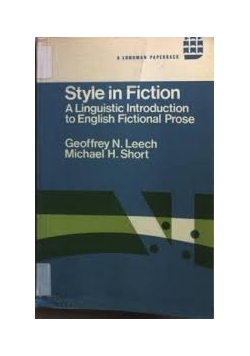 Style in fiction. A linguistic introduction to english fictional prose