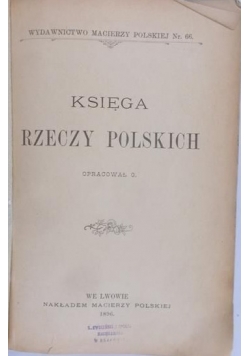 Księga rzeczy polskich, 1896 r.