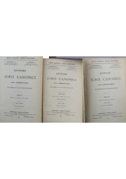 Epitome Iuris Canonici Tom od I do III ok 1929 r.