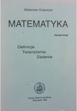 Matematyka,semestr drugi,definicje twierdzenia zadania