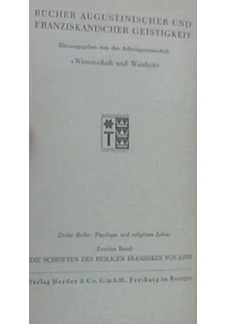 Bucher augustinischer und franziskanischer geistigkeit