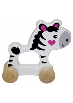 Drewniane zwierzątko do pchania Zebra