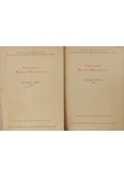 Czasopismo Prawno-Historyczne ,Tom XXXII ,zeszyt 1 i 2
