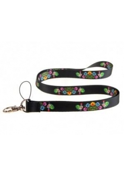Smycz do kluczy - koguty czarna 1,5cm FOLKSTAR