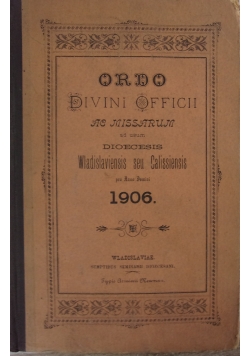 Ordo divini offich, 1906 r.