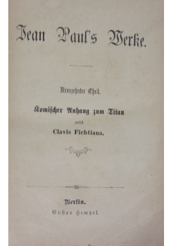 Jean Pauls Werke, ok 1922 r.