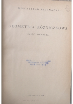 Geometria różniczkowa część 1