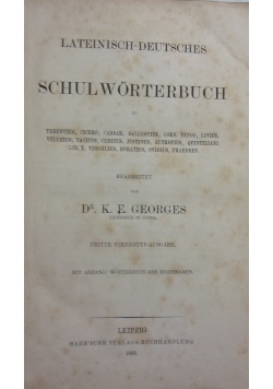 Lateinisch-deutsches schulworterbuch, 1883 r.
