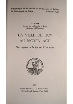 La ville de huy au moyen age