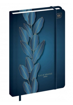 Kalendarz 2022 książkowy A5/384K Met Blue Leaf