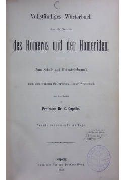 Vollstandiges Worterbuch zu den Lebensbeschreibungen des Cornelius Nepos, 1889r.