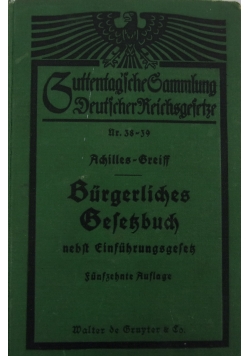 Burgerliches Gesetzbuch,1927 r.