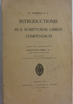 Introductions IN.S Scripturae Libros 1929r
