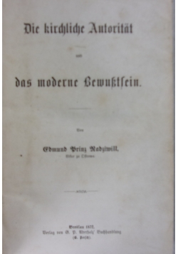 Die kirchliche Autoriitat 1872 r.