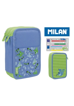 Piórnik MILAN 3-poziomowy z wyposażeniem COCONUT zielony