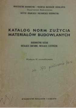 Katalog norm zużycia materiałów budowlanych
