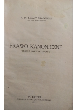 Prawo kanoniczne,1921r