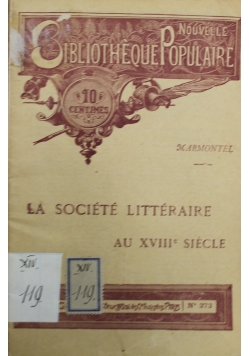 La societe litteraire au XVIII siecle