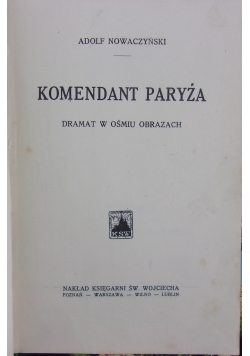 Komendant Paryża, 1926r
