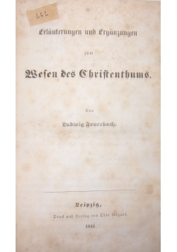 Wesen des Christentums,1846 r.