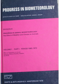 Progress in Biometeorology Division B Volume 1 Part I