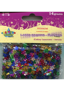Cekiny laserowe Kwiaty 8mm 14g mix kolorów