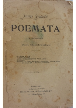 Poemata z przedmową Piotra Chmielowskiego, 1898 r.