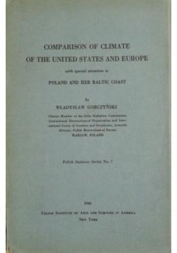Comparison of Climate of the United States and Europe, 1945 r.