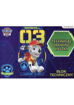 Blok techniczny A4 Paw Patrol 10 kartek 20 sztuk