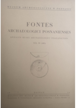 Fontes Archaelogici posnanienses, tom IV