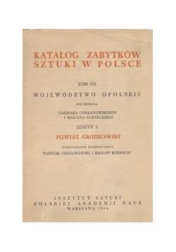 Katalog Zabytków Sztuki w Polsce Województwo Opolskie, zeszyt 3