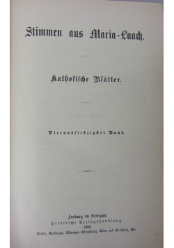 Stimmen aus Maria-Laach, 74. Band, 1908r.