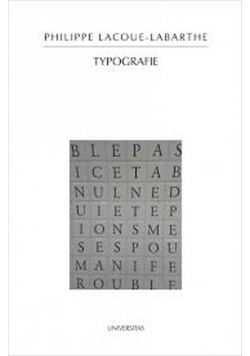 Lacoue Labarthe Philippe  Typografie